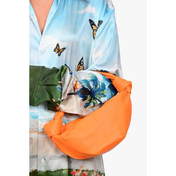 Bottega Veneta Orange Leather Double Knot Bag - Picture 2 of 3